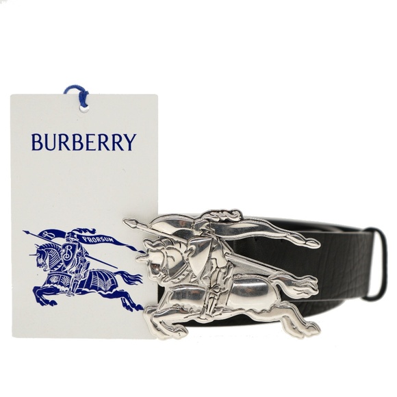 Burberry Knight Buckle Belt Limited Edition Black Leather Size 90 / 36 New - Picture 2 of 6